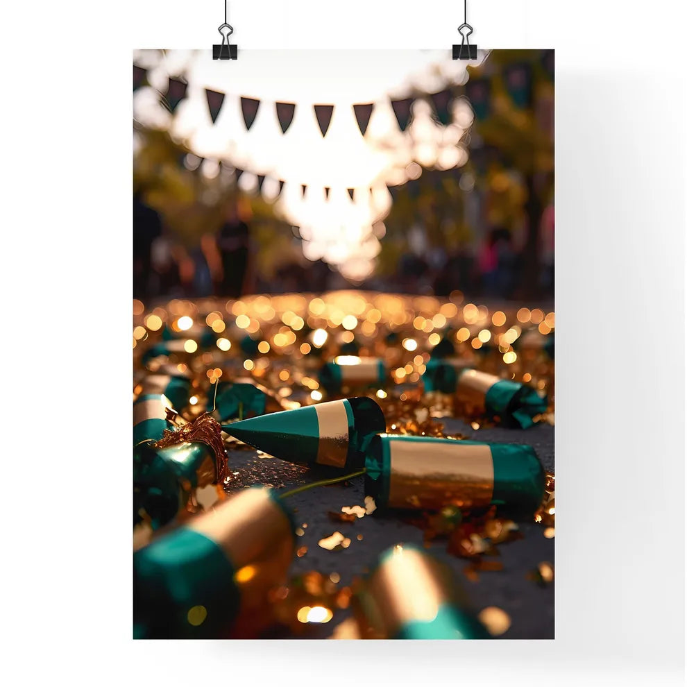 A Poster of silver graduation banner with gr Poster