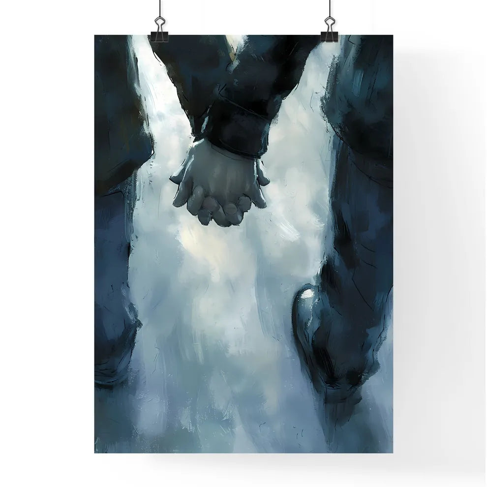 A Poster of two hands holding each other - A Poster
