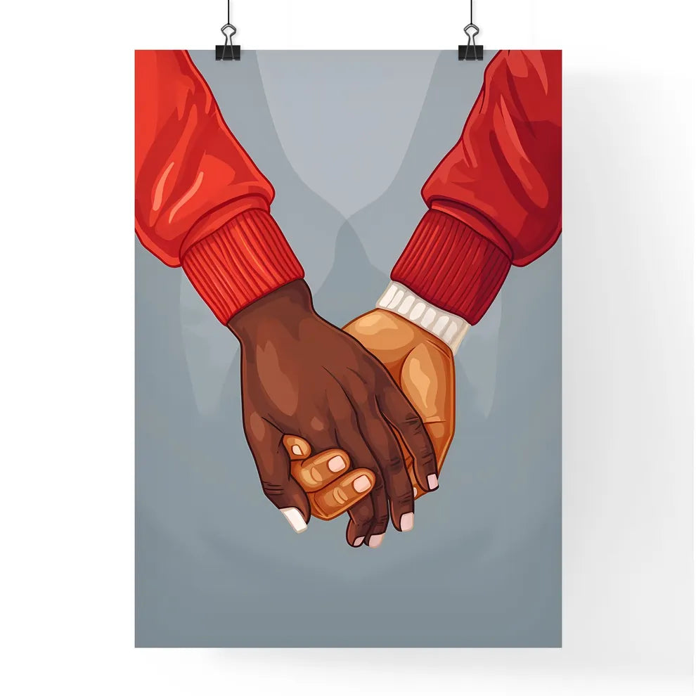 A Poster of two hands holding each other - A Poster