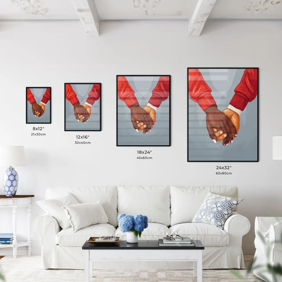A Poster of two hands holding each other - A - Kitchen Hangings