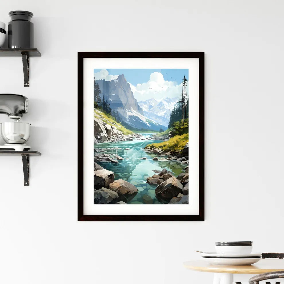 A Poster of Yoho National Park - A River Flo Framed Print