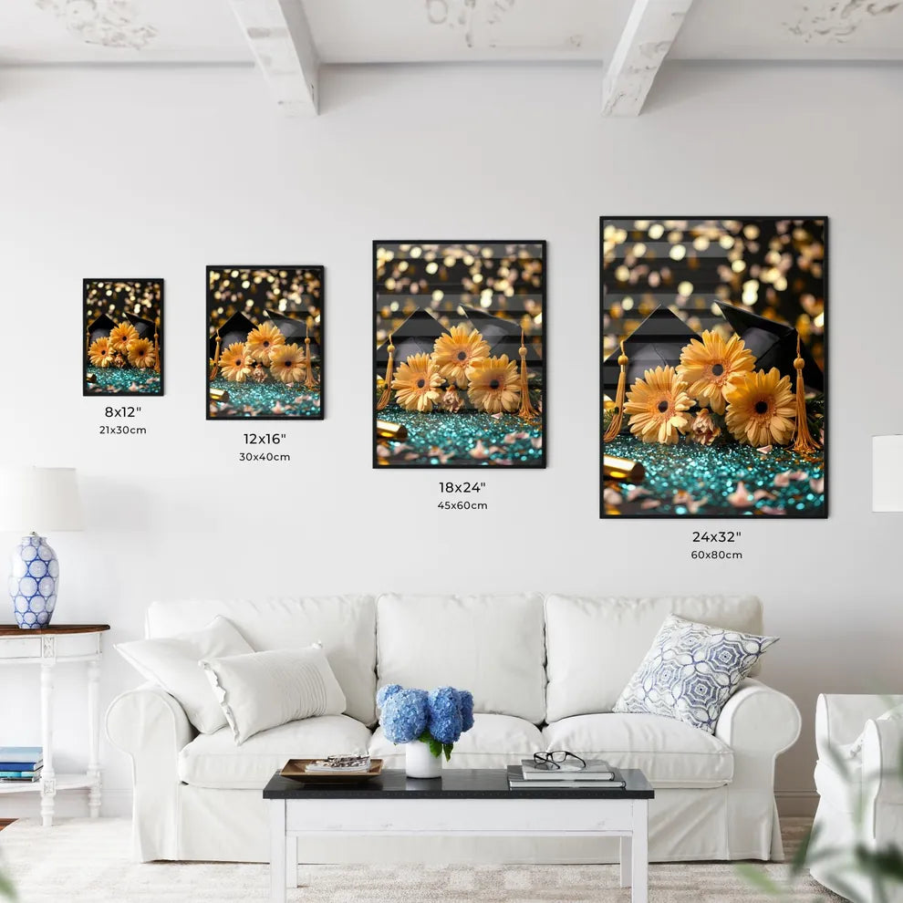 A Poster of silver graduation banner with gr - Kitchen Hangings