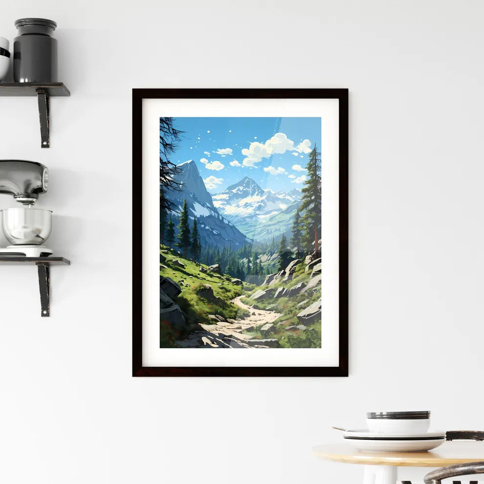 A Poster of Sequoia National Park - A Mounta Framed Print