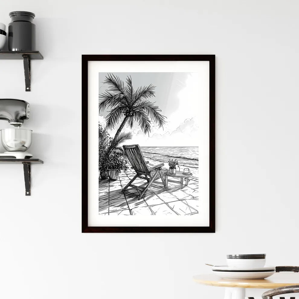 A Poster of coloring page for kids summer vi Framed Print