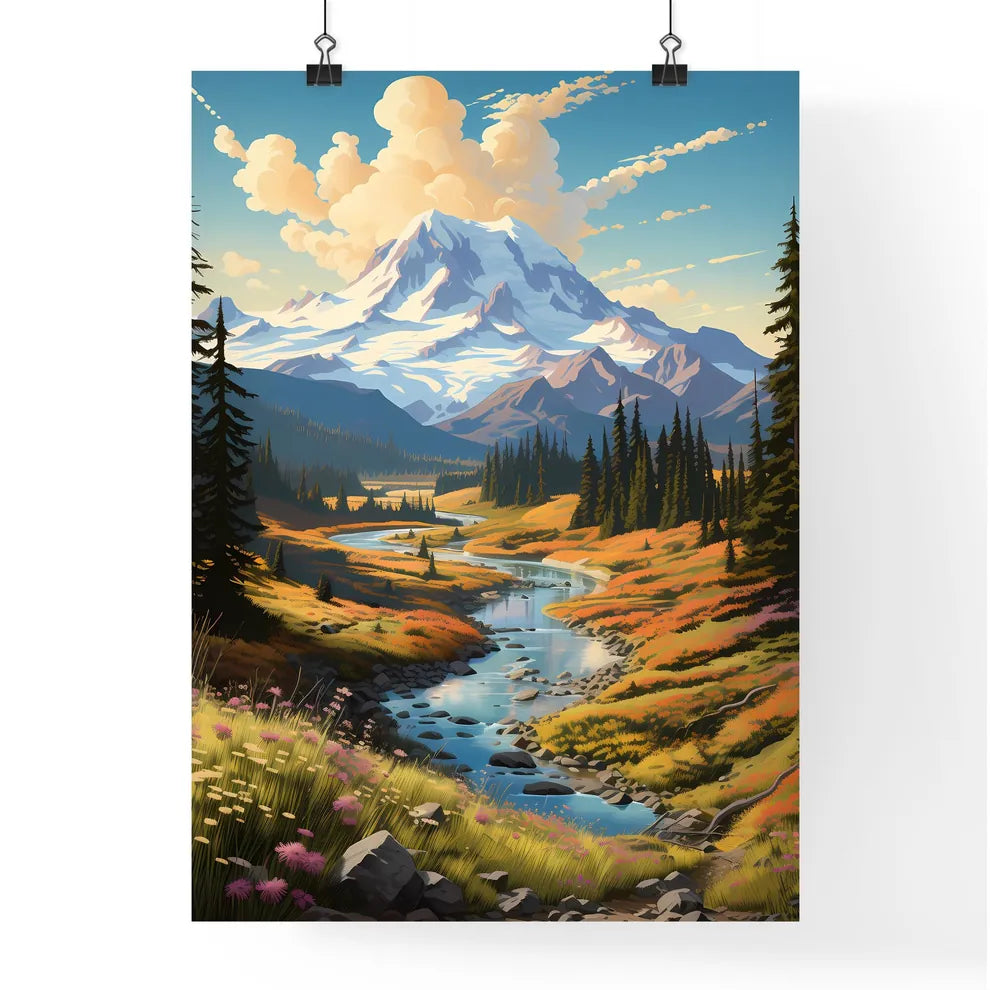 A Poster of Mount Rainier National Park - A  Poster