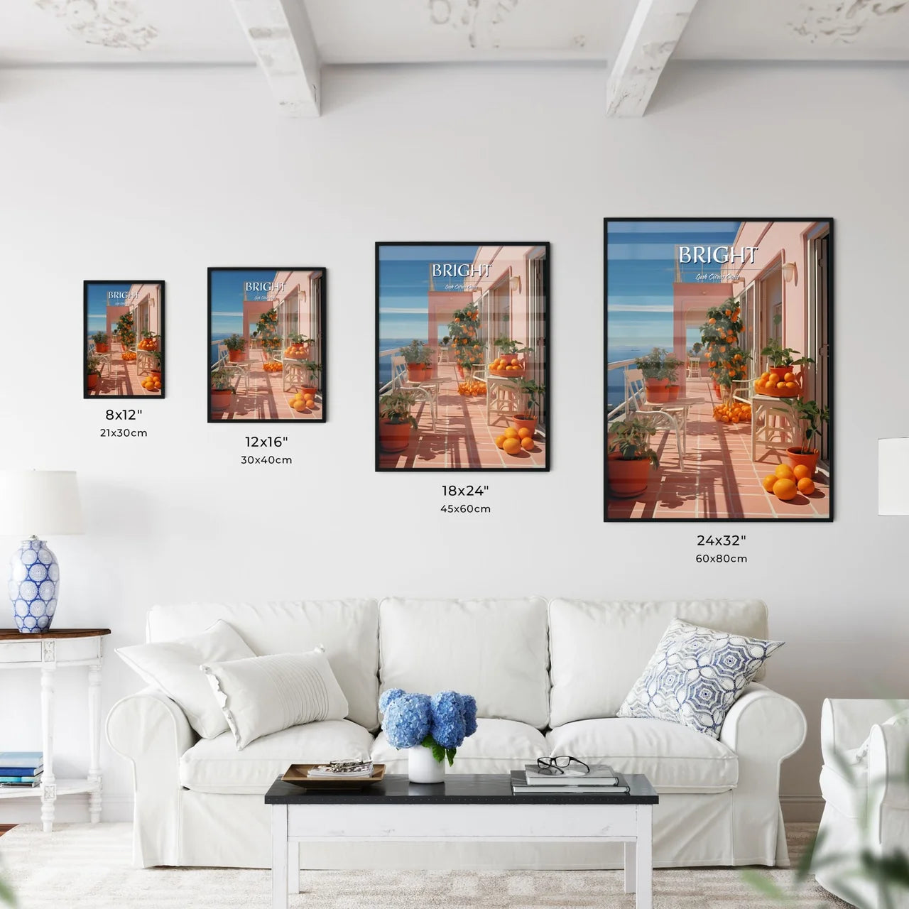 A Poster of if Matisse was a photographer - A Balcony With Oranges And Plants Size Chart