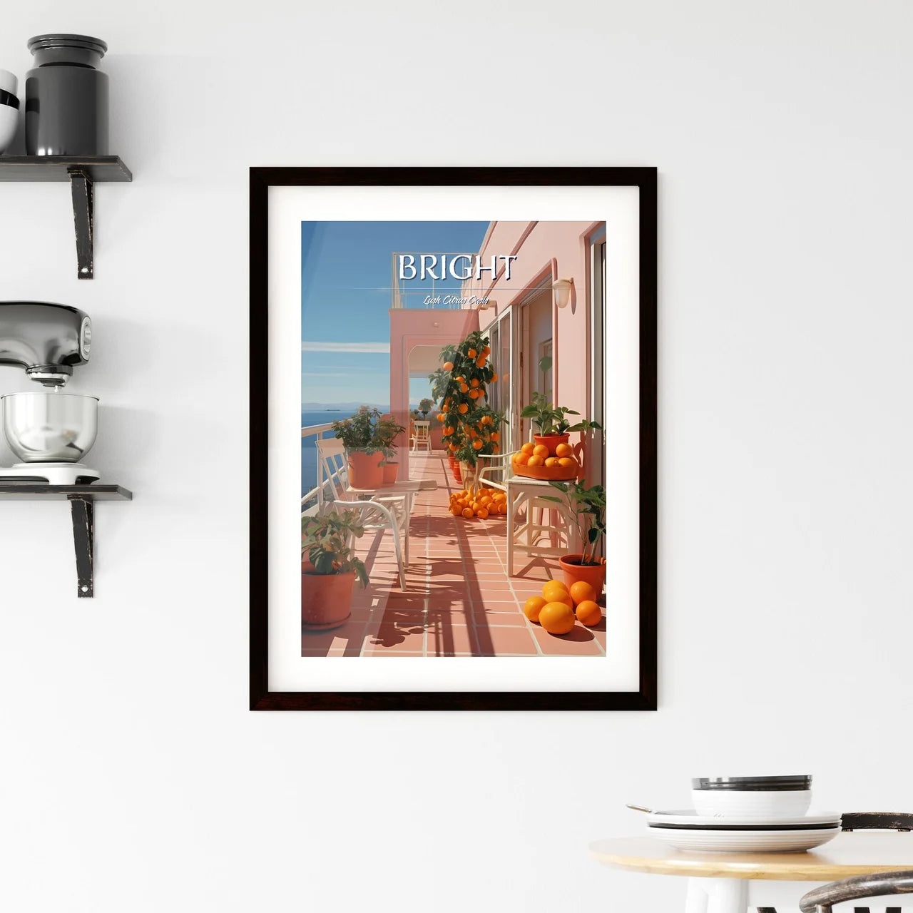 A Poster of if Matisse was a photographer - A Balcony With Oranges And Plants Custom Print
