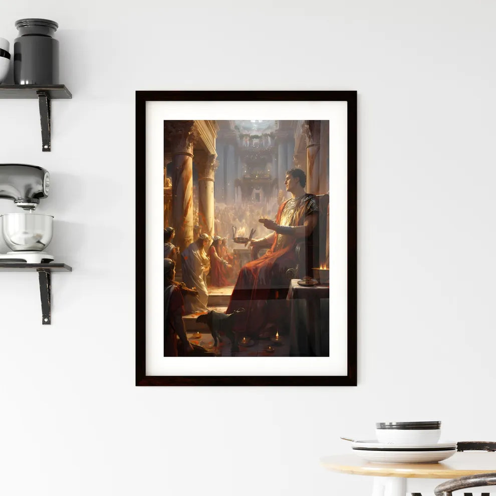 A Poster of A lavish and opulent scene - A M Framed Print