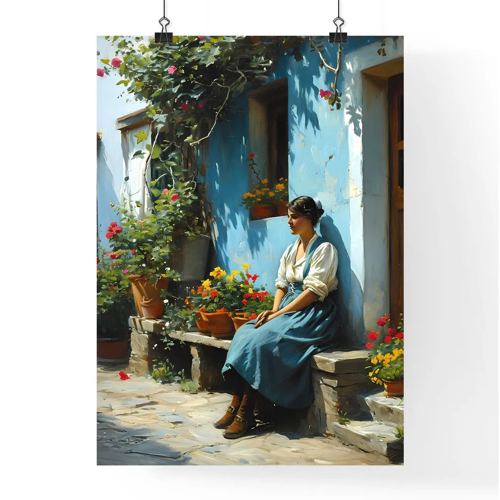 A Poster of oil painting of a 34 view - A Wo Poster