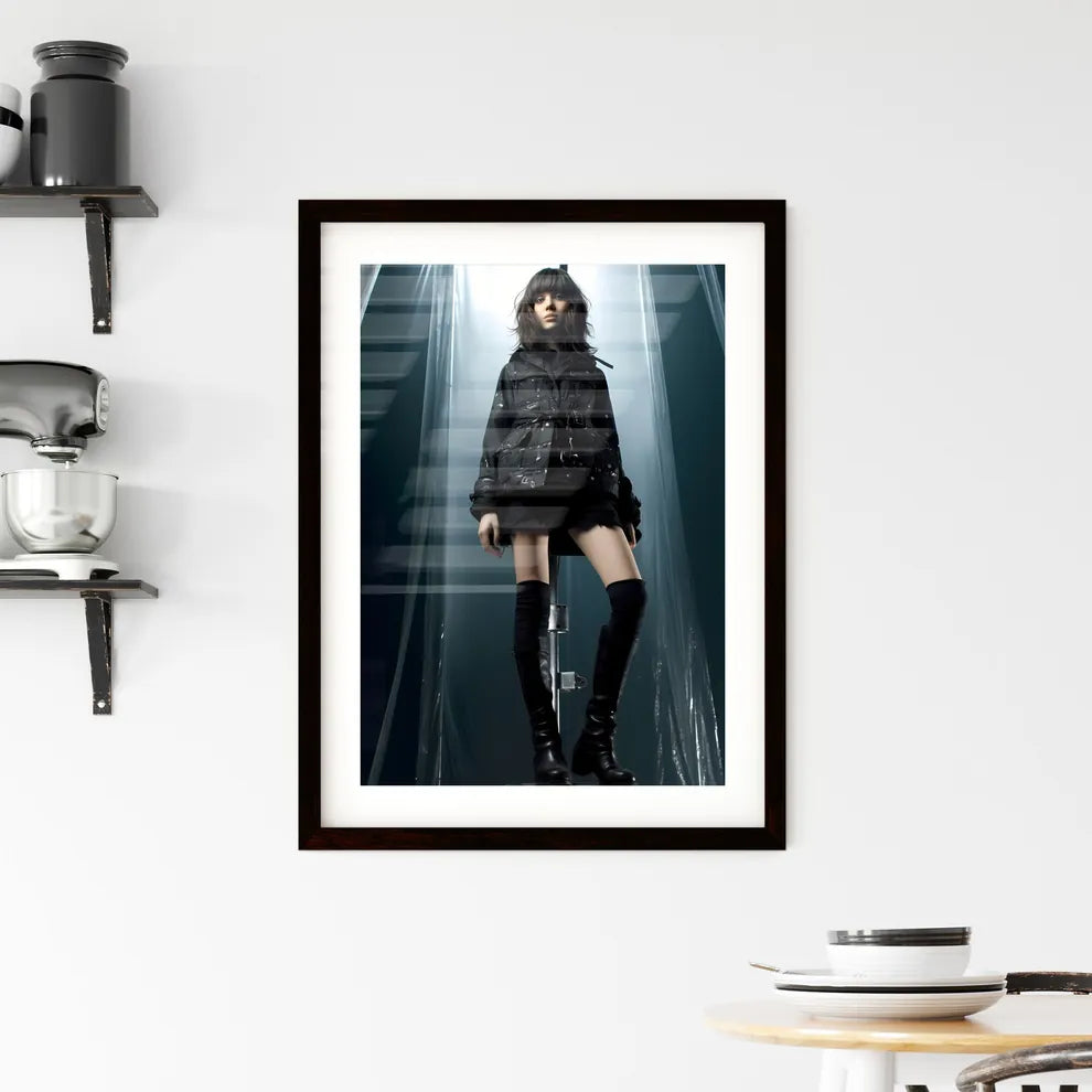A Poster of full body shot girl - A Woman Po Framed Print
