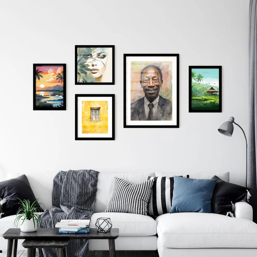 A Poster of elderldy black mans full face  Wall Art