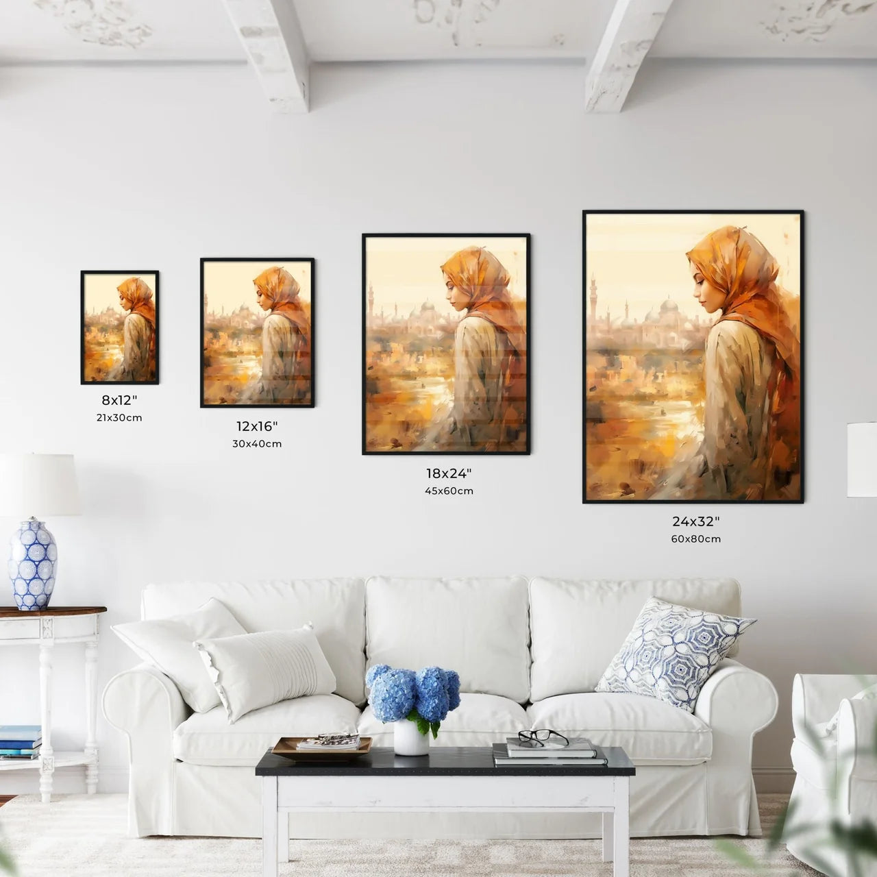 A Poster of beautiful woman wearing hijab -  - Kitchen Hangings