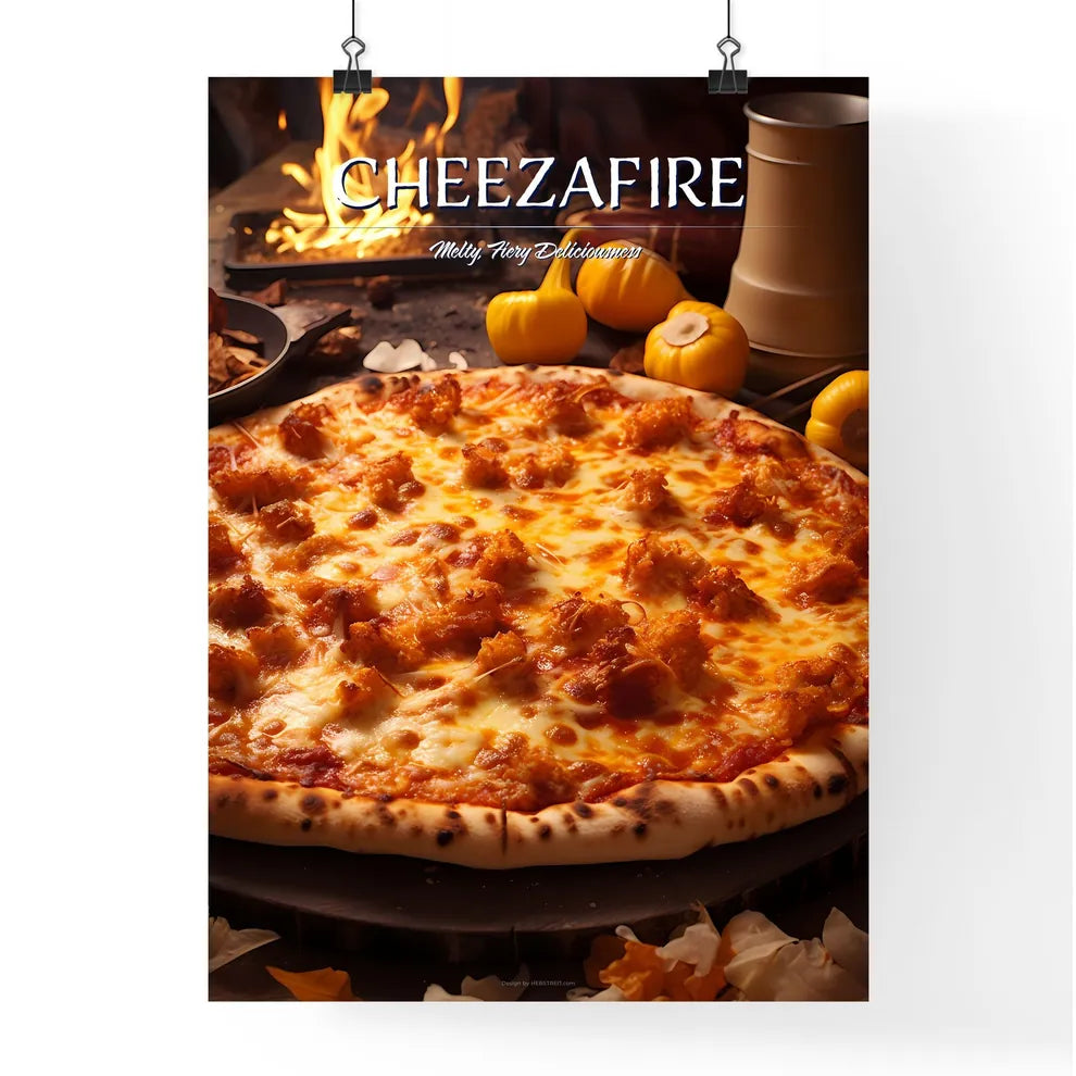 A Poster of hot cheesy pizza - A Pizza With  Poster