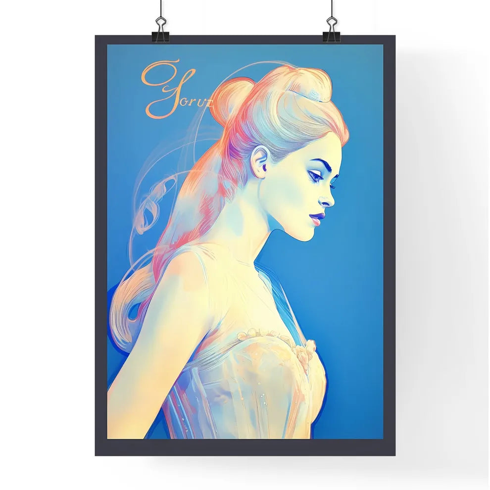 A Poster of Cinderella running in her chic - Poster