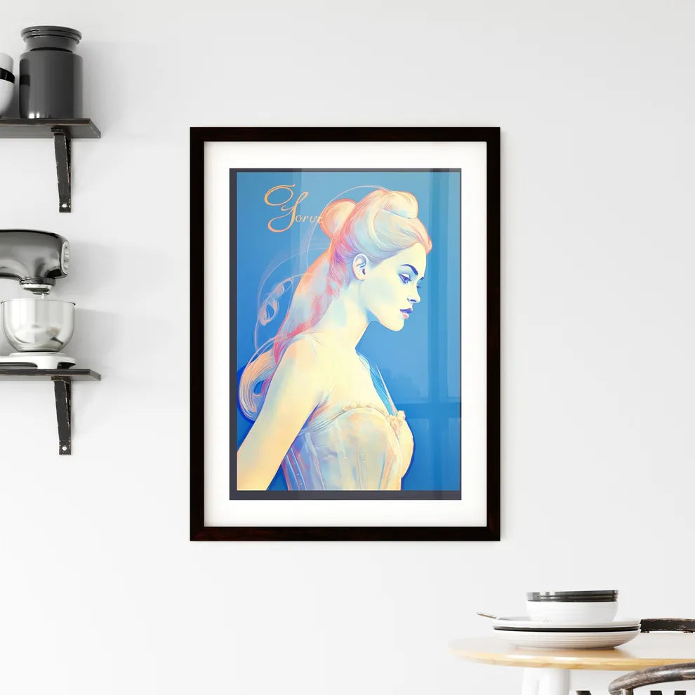 A Poster of Cinderella running in her chic - Framed Print