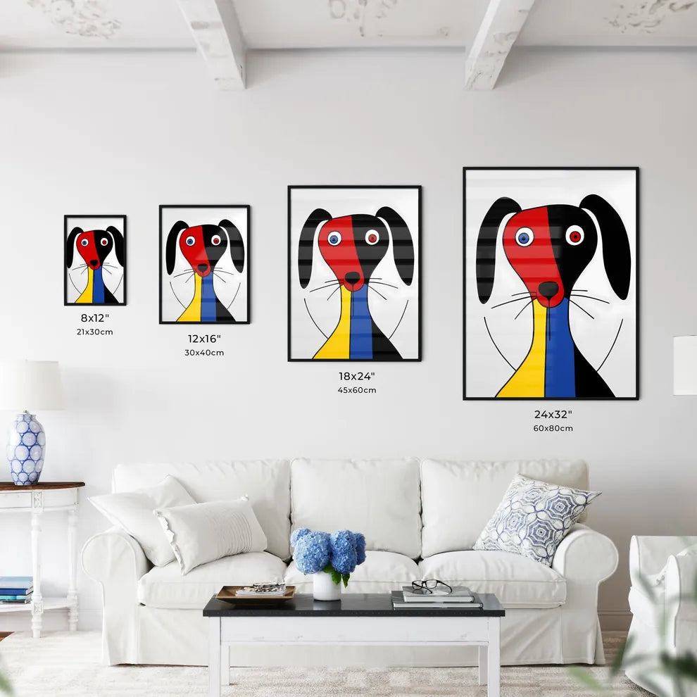 A Poster of minimalist dog art  Size Chart