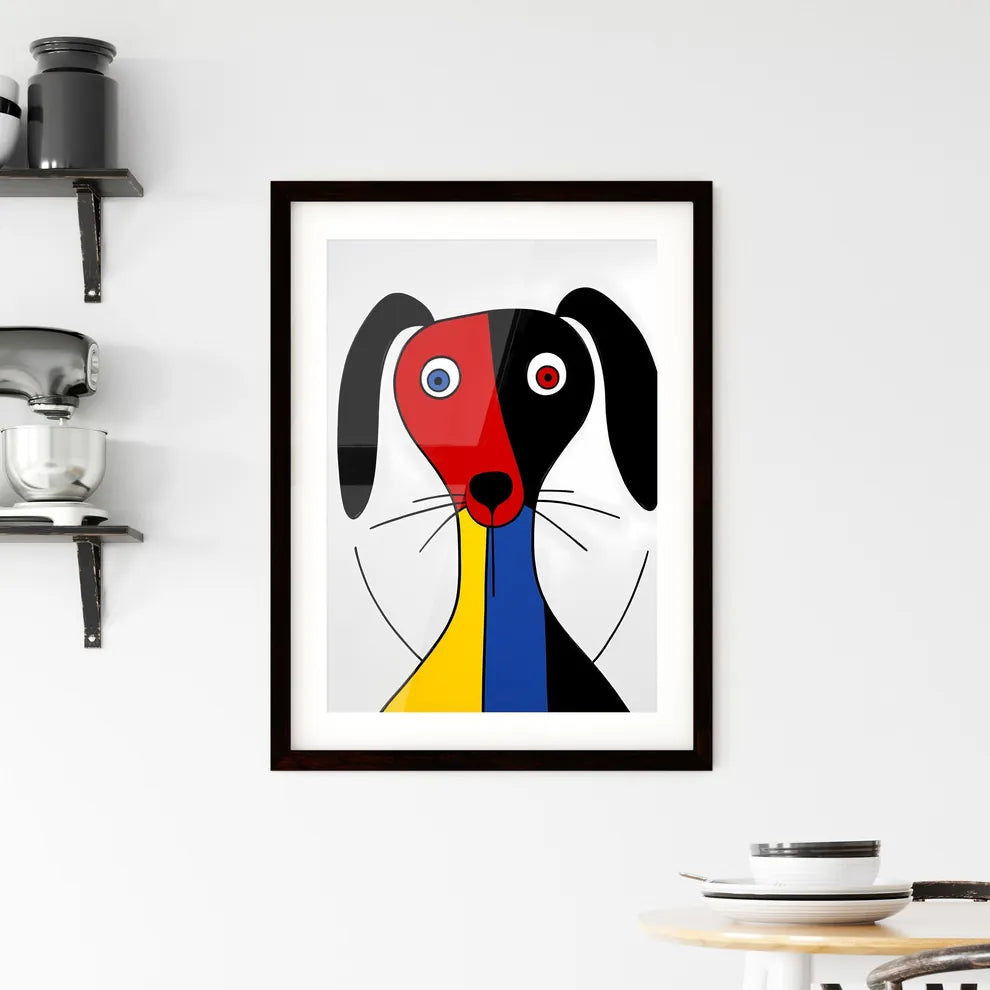 A Poster of minimalist dog art  Framed Print