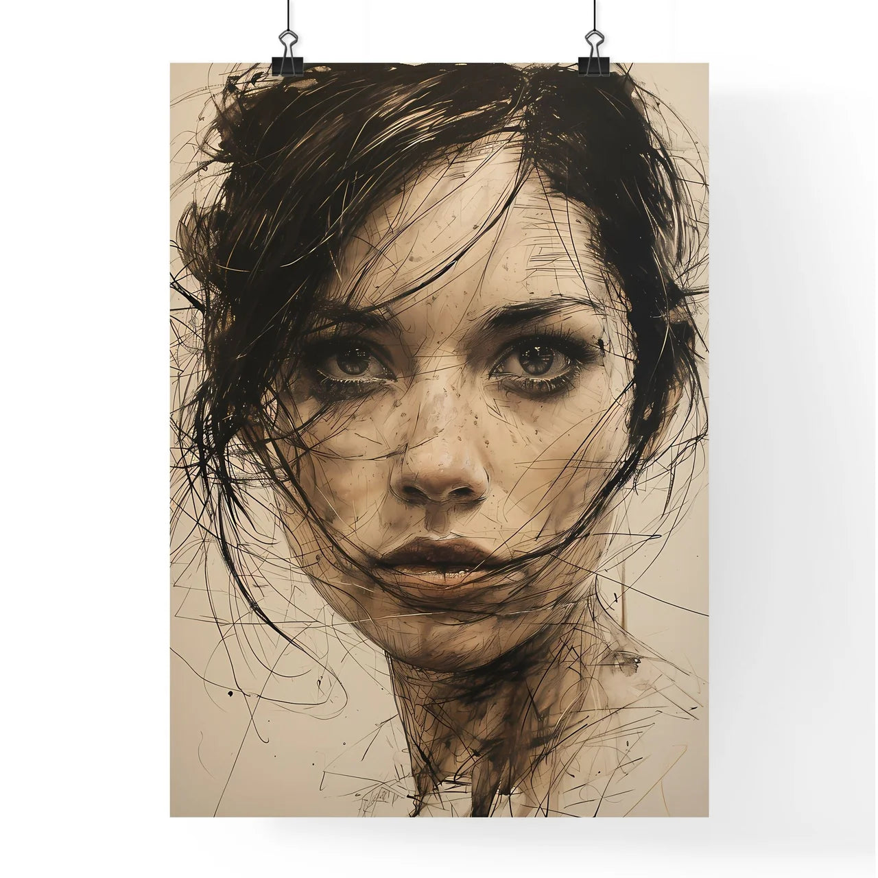 A Poster of drawing - A Woman With Poster