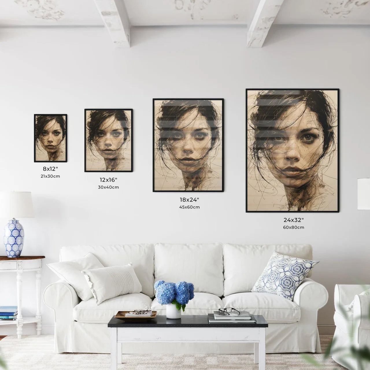 A Poster of drawing - A Woman With - Kitchen Hangings