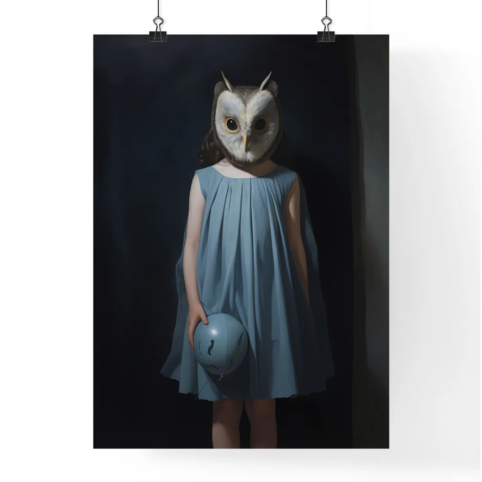 A Poster of a young child dressed in a blue dress  Poster
