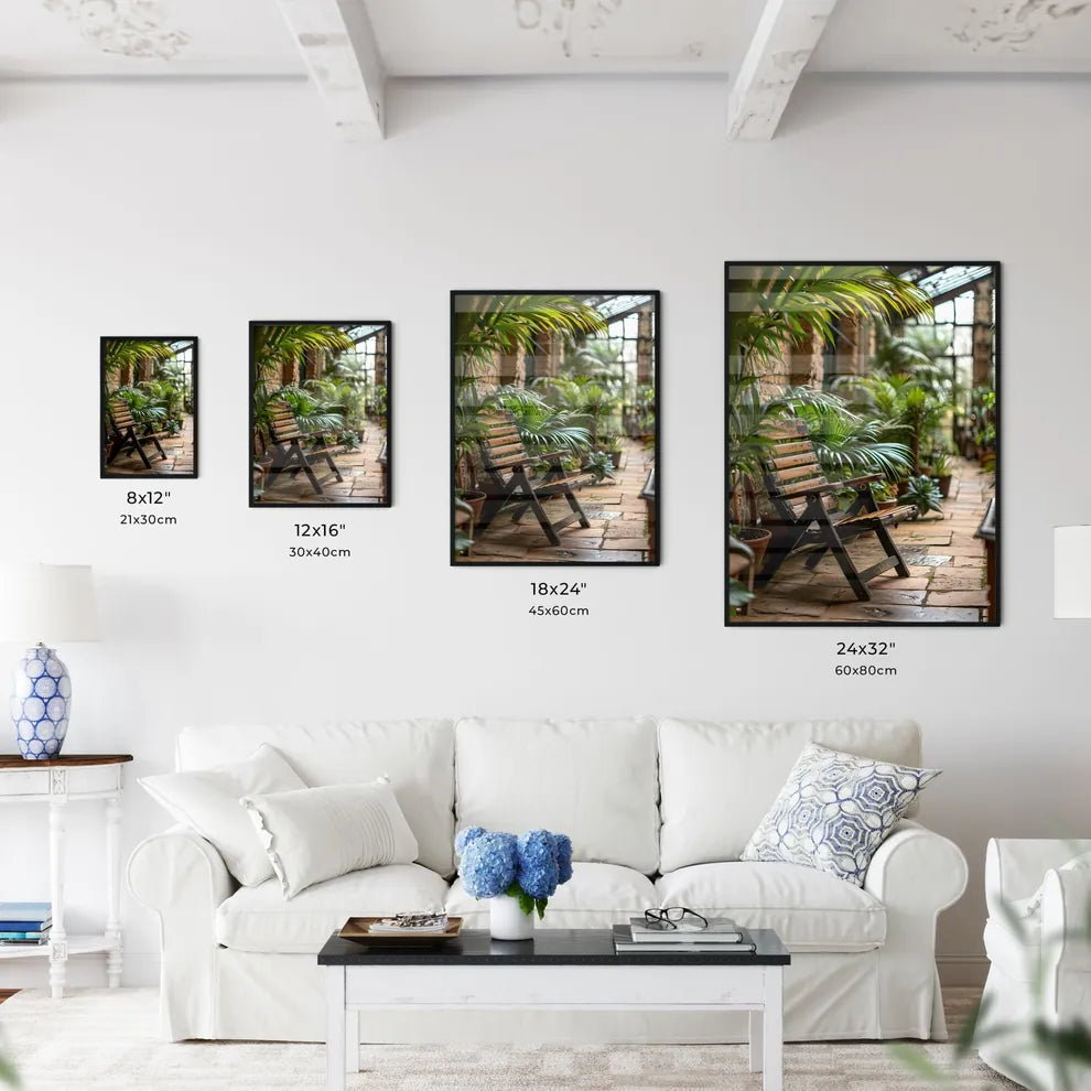 A Poster of small patio with a deck chair -  - Kitchen Hangings
