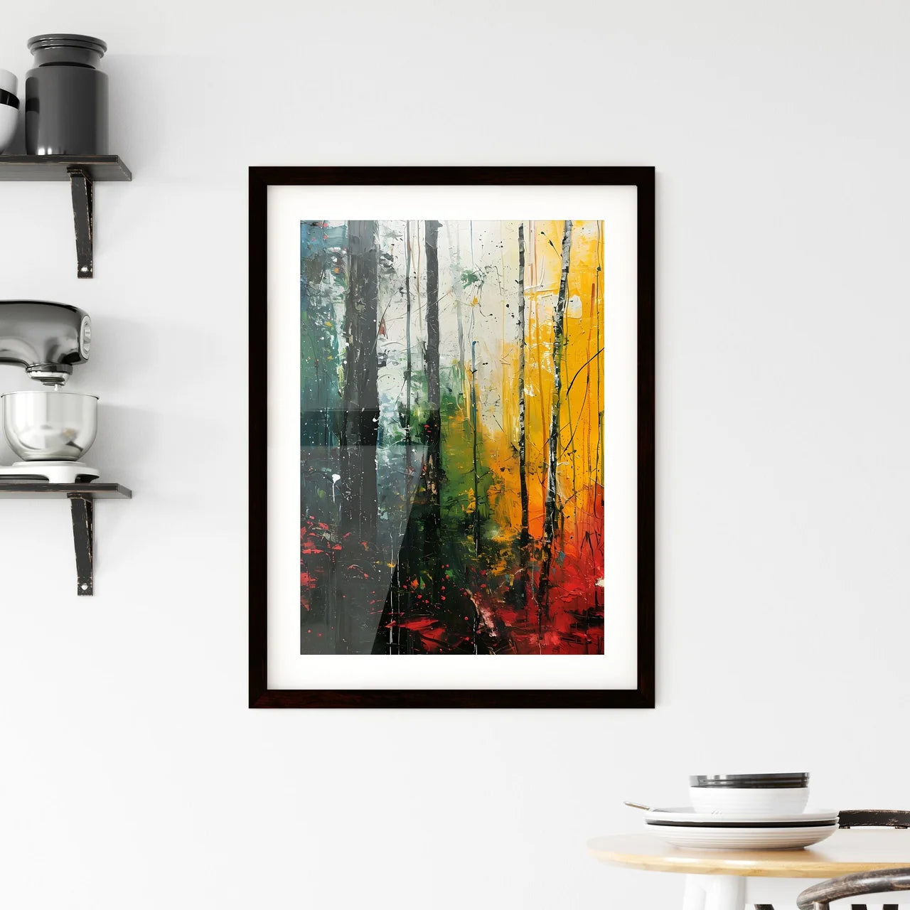 A Poster of Forests landscape - A Painting O Framed Print