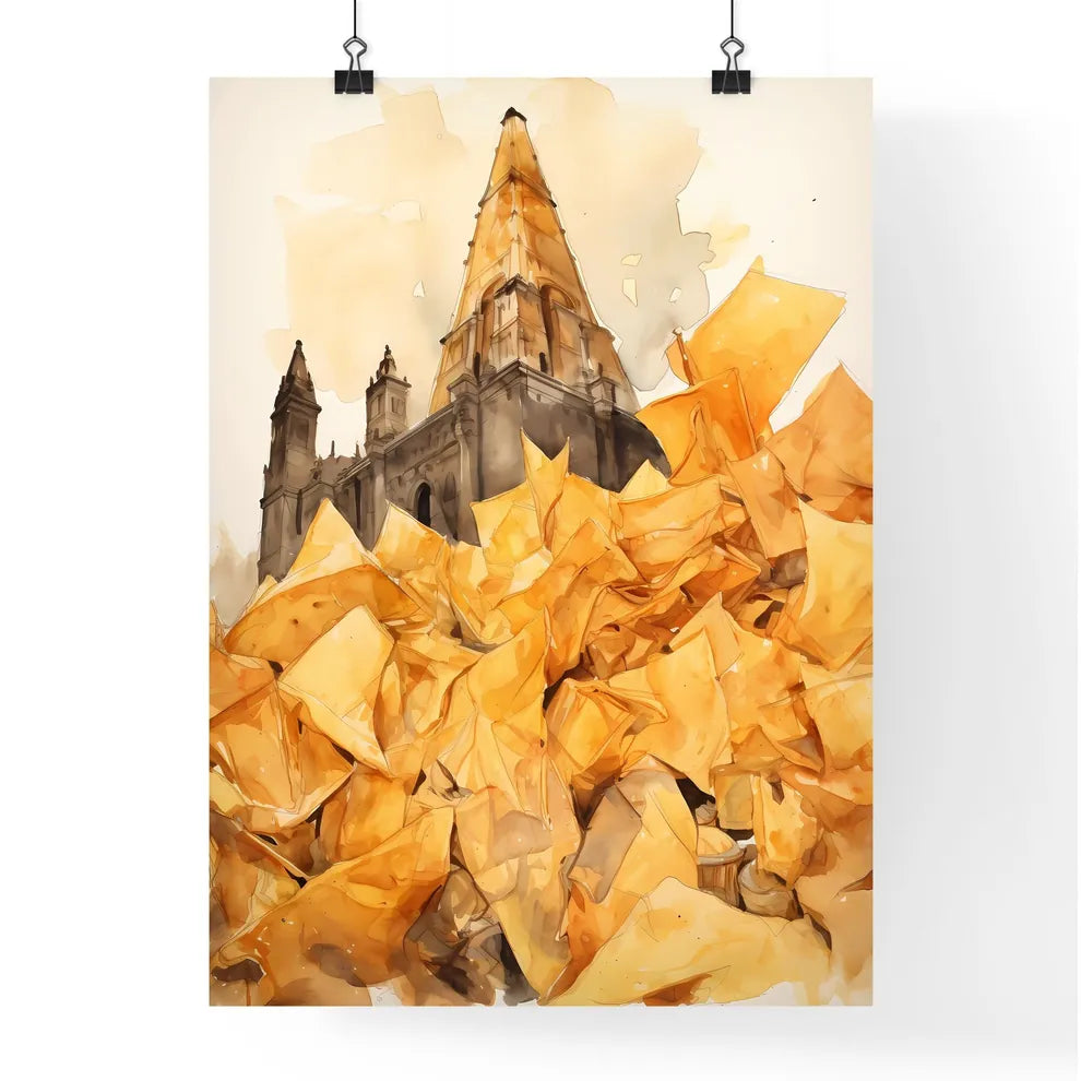 A Poster of Nachos - A Large Pile Of Yellow Envelopes Poster