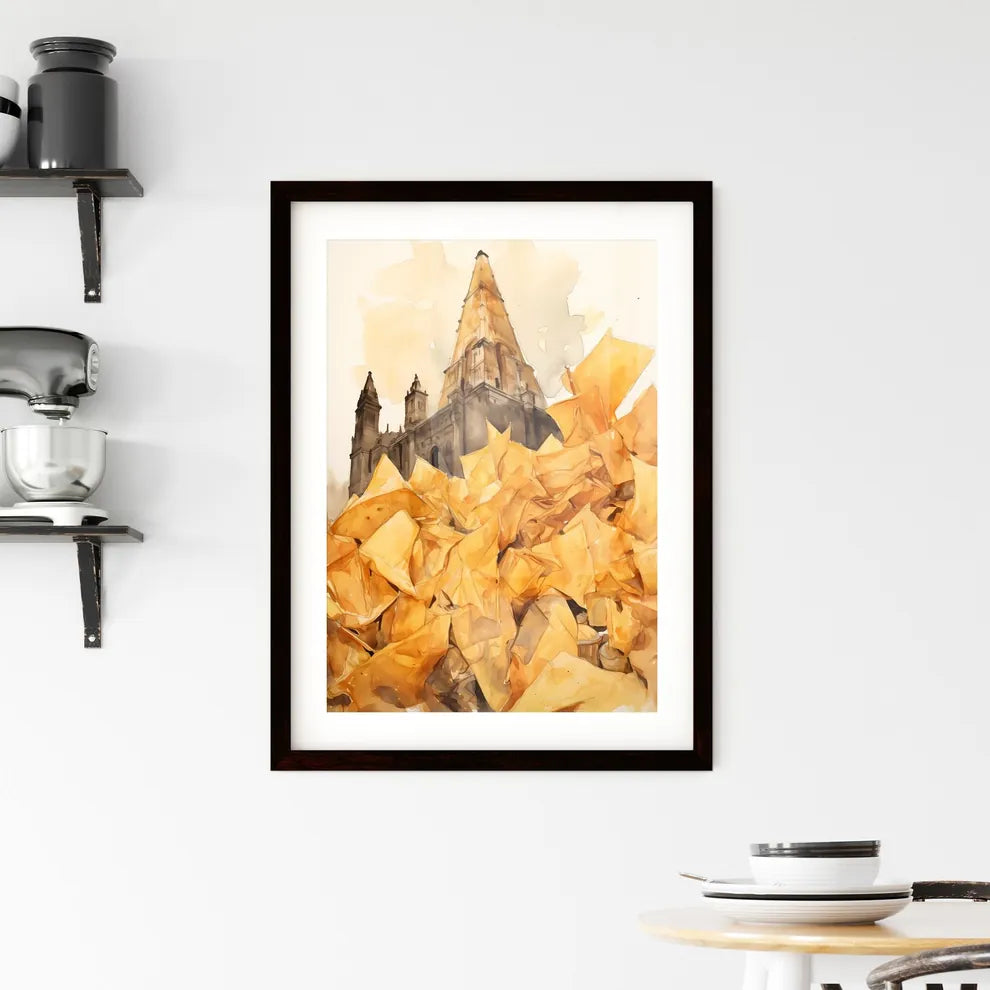 A Poster of Nachos - A Large Pile Of Yellow Envelopes Custom Print