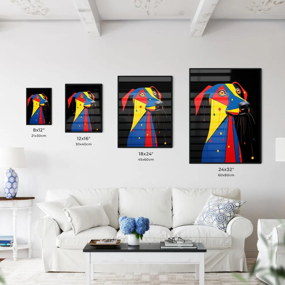 A Poster of minimalist dog art  Size Chart