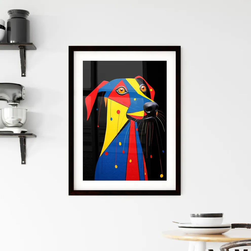 A Poster of minimalist dog art  Framed Print
