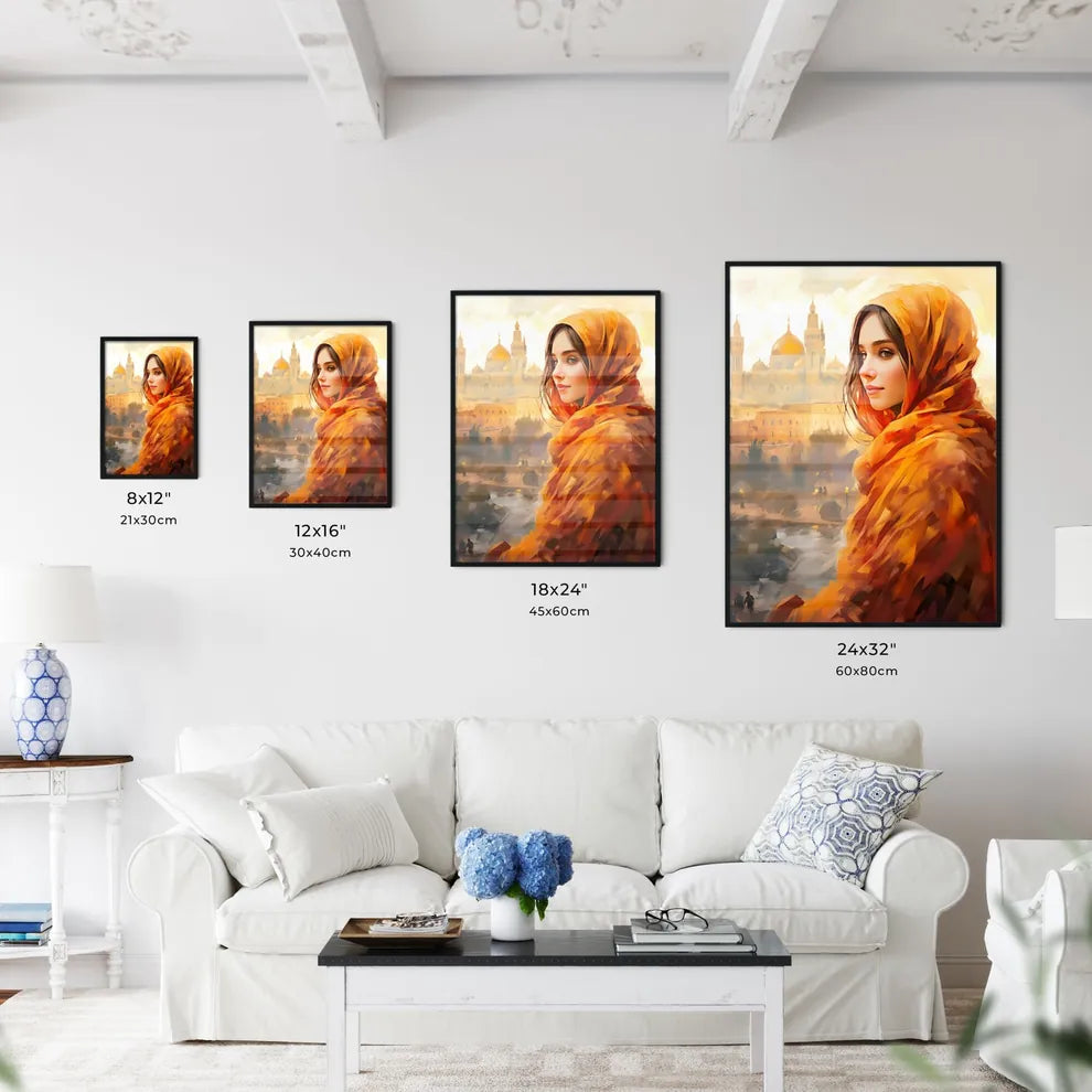 A Poster of beautiful woman wearing hijab -  - Kitchen Hangings
