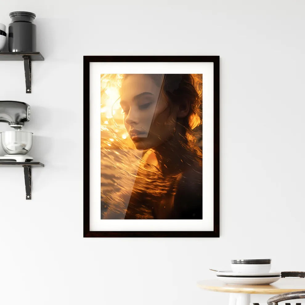 A Poster of The first ray of sunshine - A Wo Framed Print
