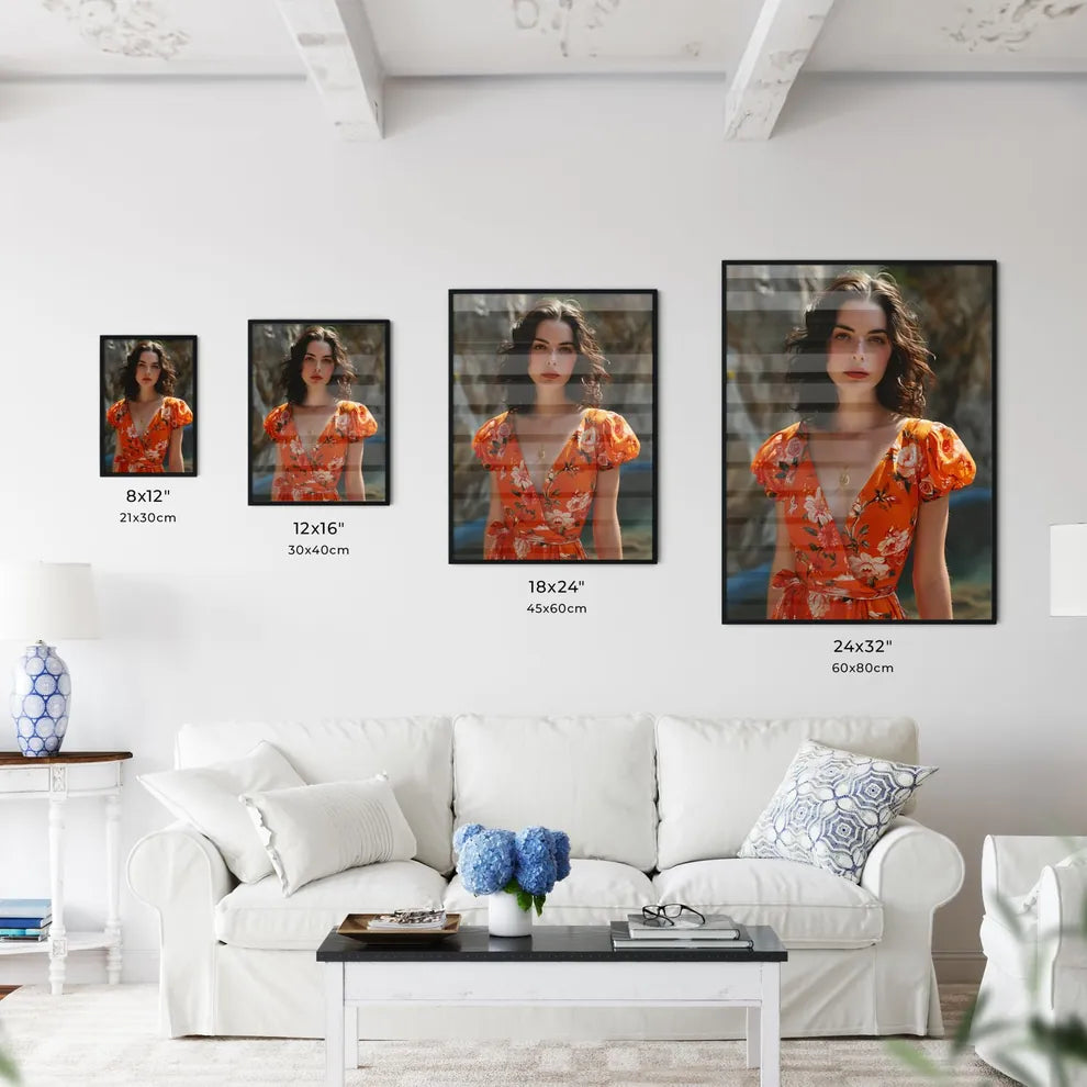 A Poster of a beautiful woman posing next to - Kitchen Hangings