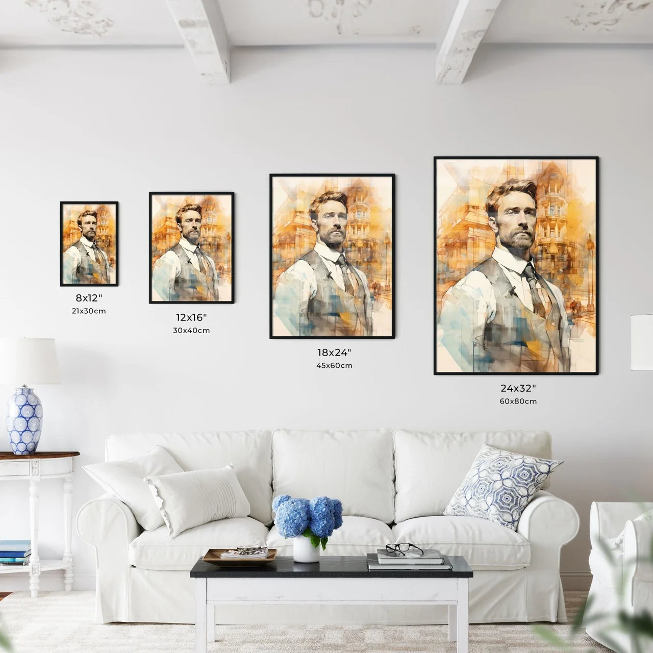 A Poster of Building constructer engineer - A Man In A Vest And Tie Size Chart