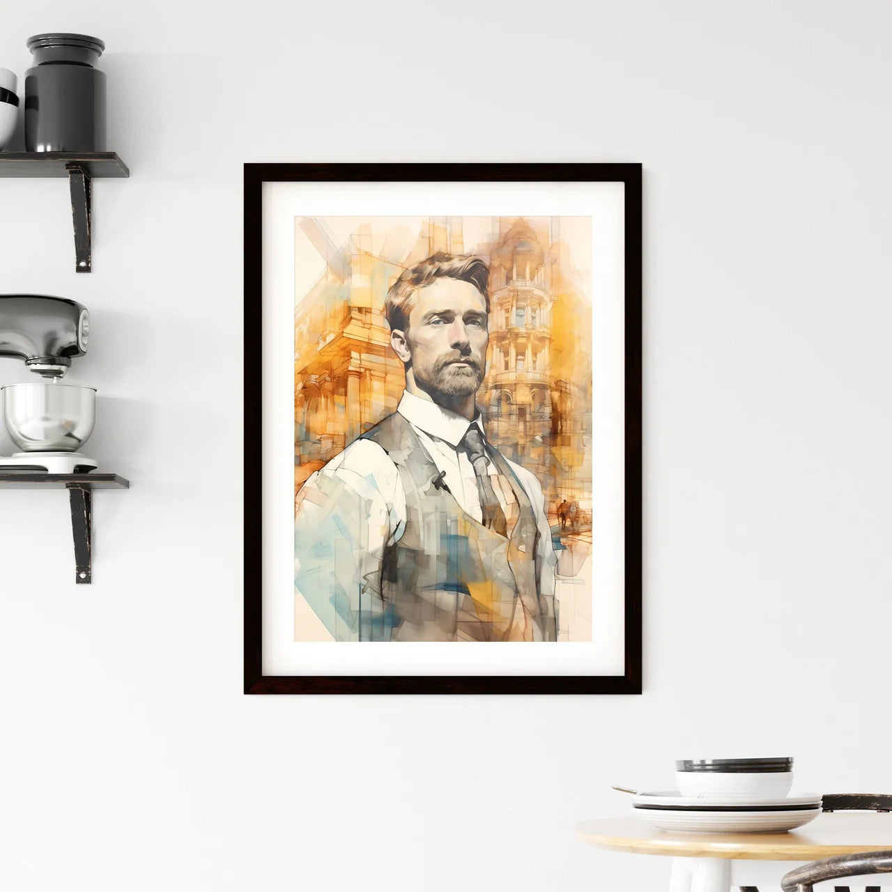 A Poster of Building constructer engineer - A Man In A Vest And Tie Custom Print