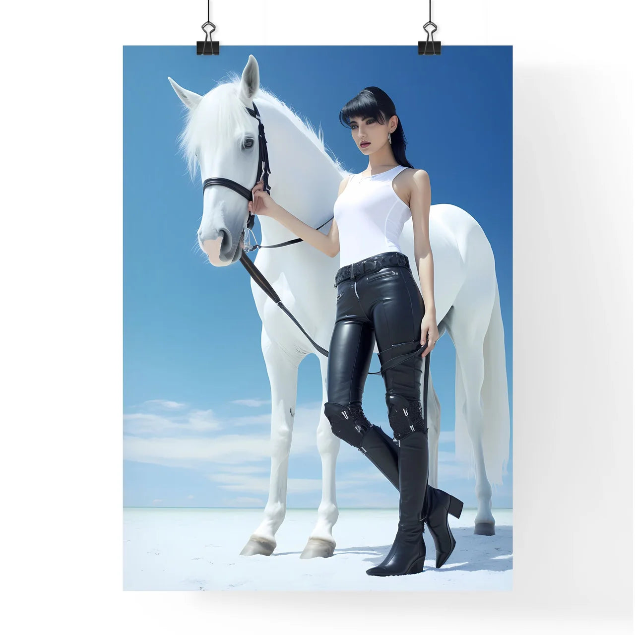 A Poster of a woman in black stiletto boots  Poster
