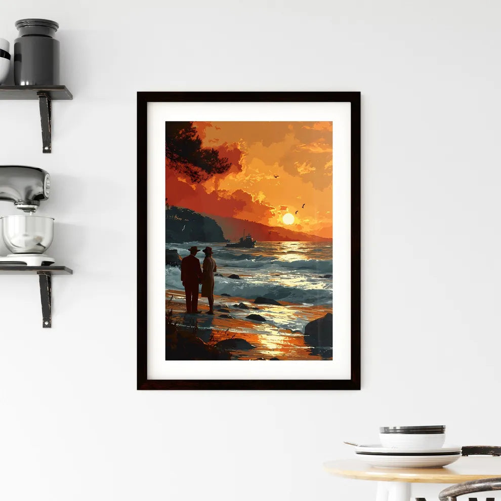 A Poster of paper art style illustration - A Framed Print