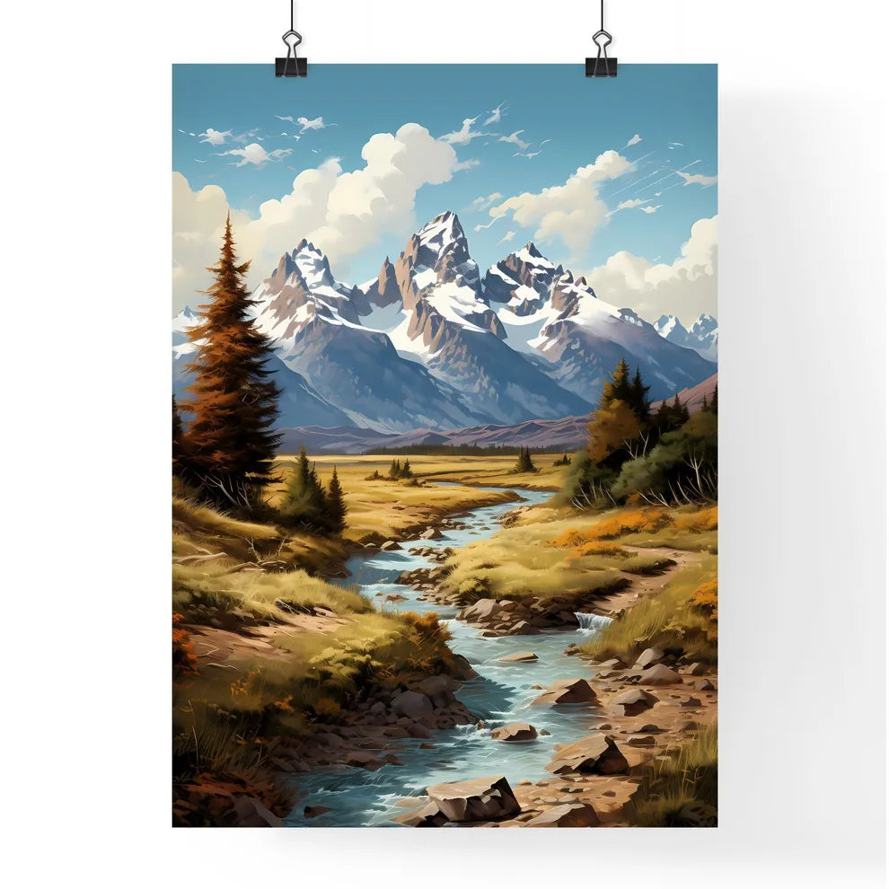 A Poster of Grand Teton National park - A Ri Poster