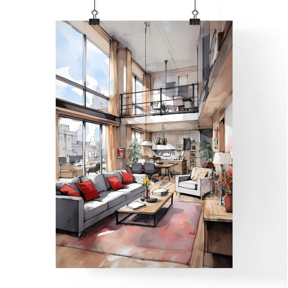 A Poster of Modern studio apartment - A Draw Poster