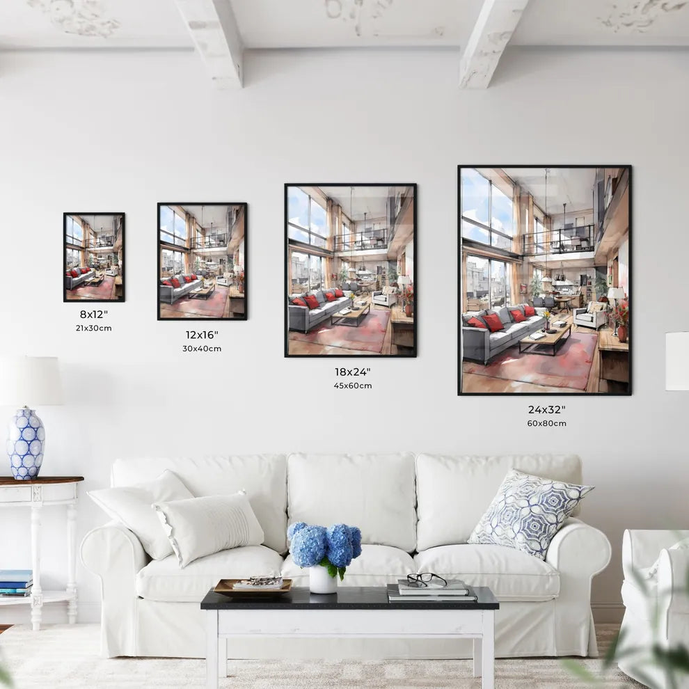 A Poster of Modern studio apartment - A Draw - Kitchen Hangings