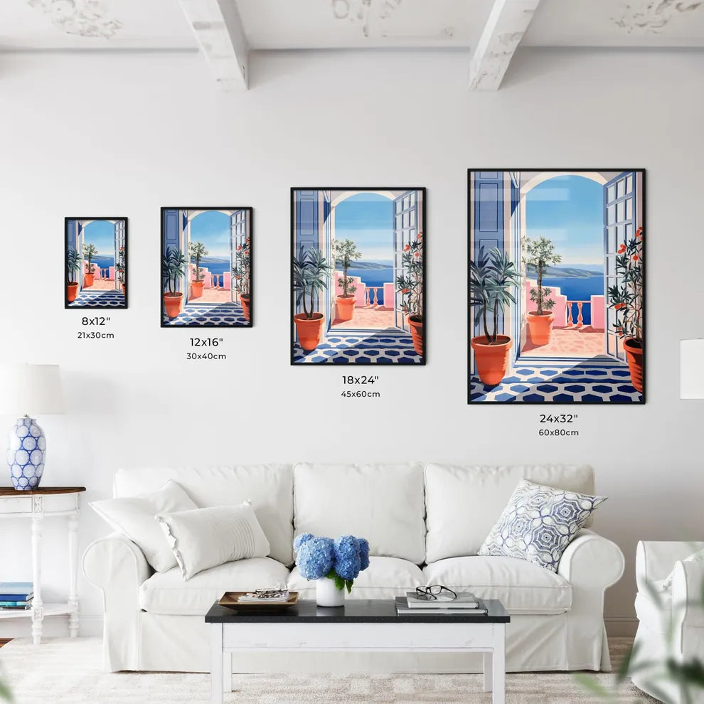 A Poster of if Matisse was a photographer - A Room With A View Of The Ocean And Plants Size Chart