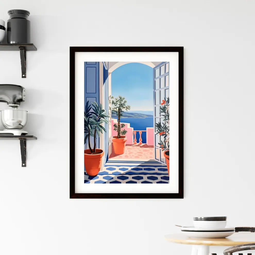 A Poster of if Matisse was a photographer - A Room With A View Of The Ocean And Plants Custom Print