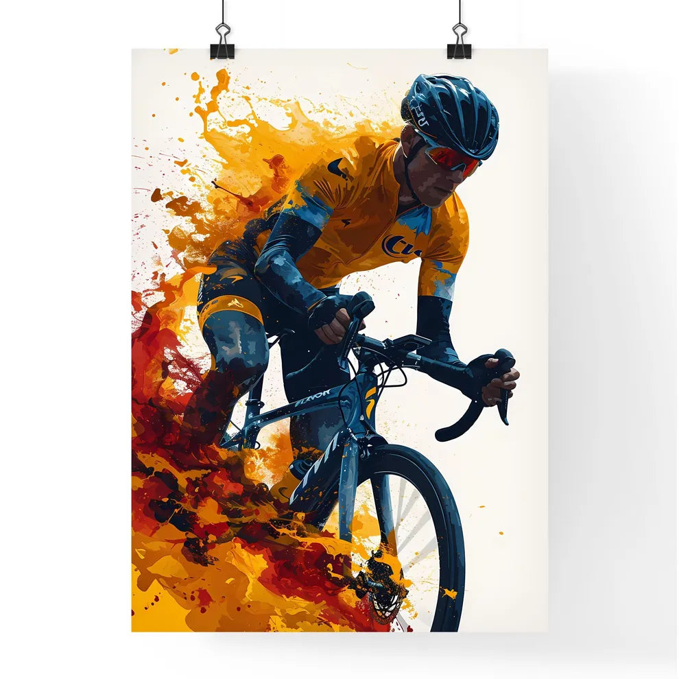 A Poster of an art illustration of a triathl Poster