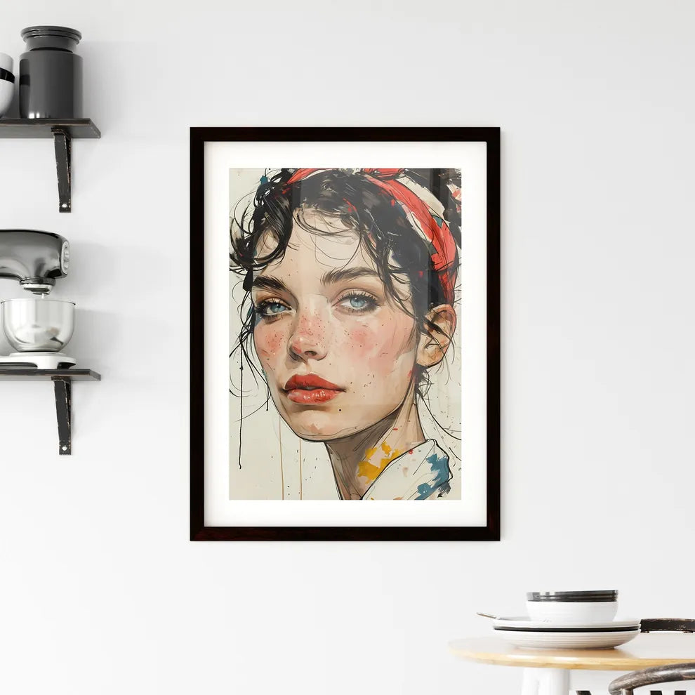 A Poster of a quirky lady has a secret - A P Framed Print