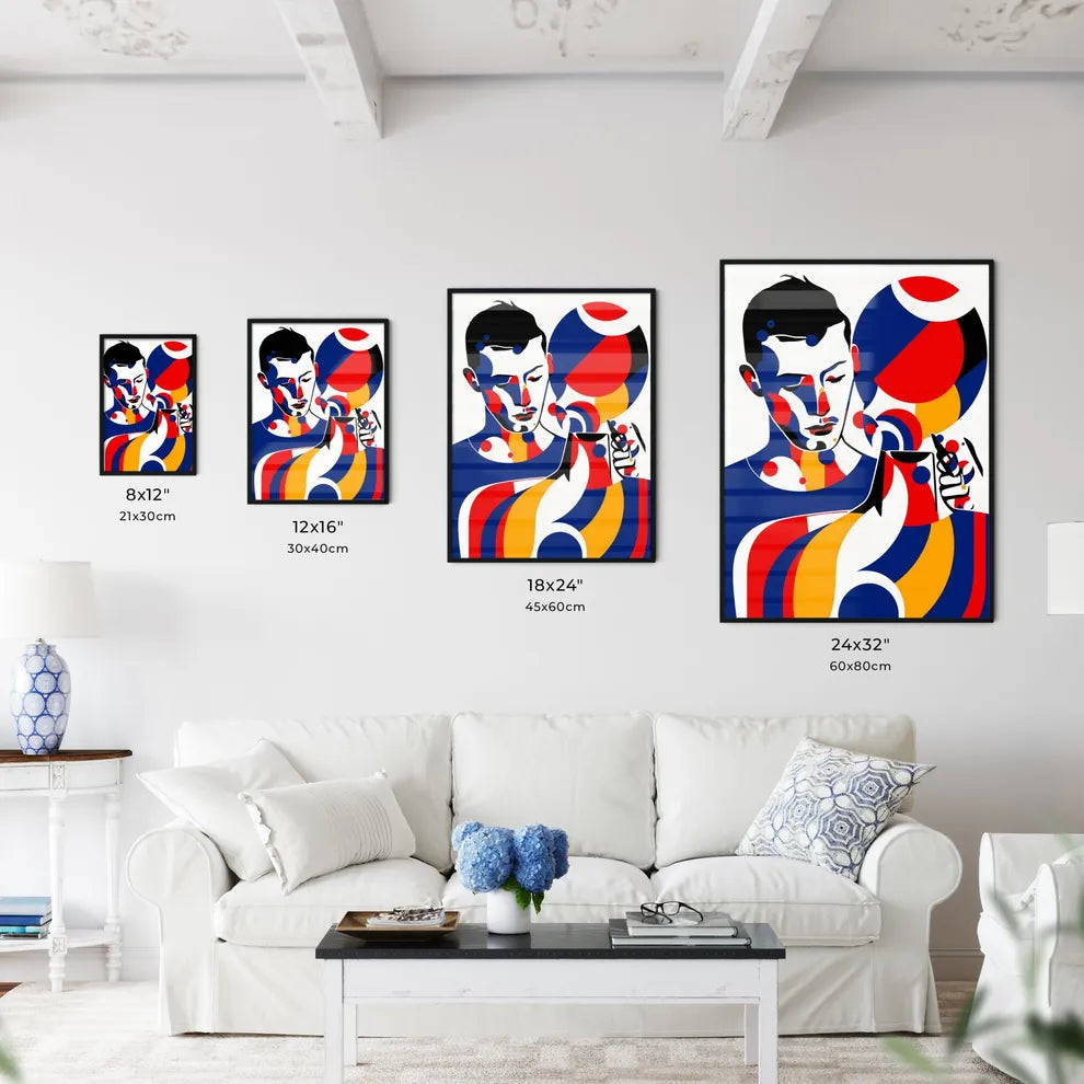 A Poster of minimalist barber art - A Man Wi - Kitchen Hangings