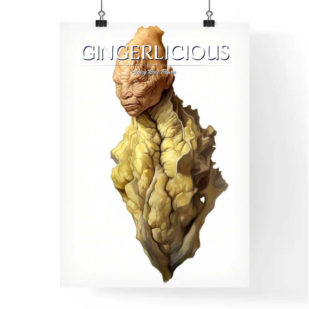 A Poster of Fresh ginger root isolated on white background  Poster