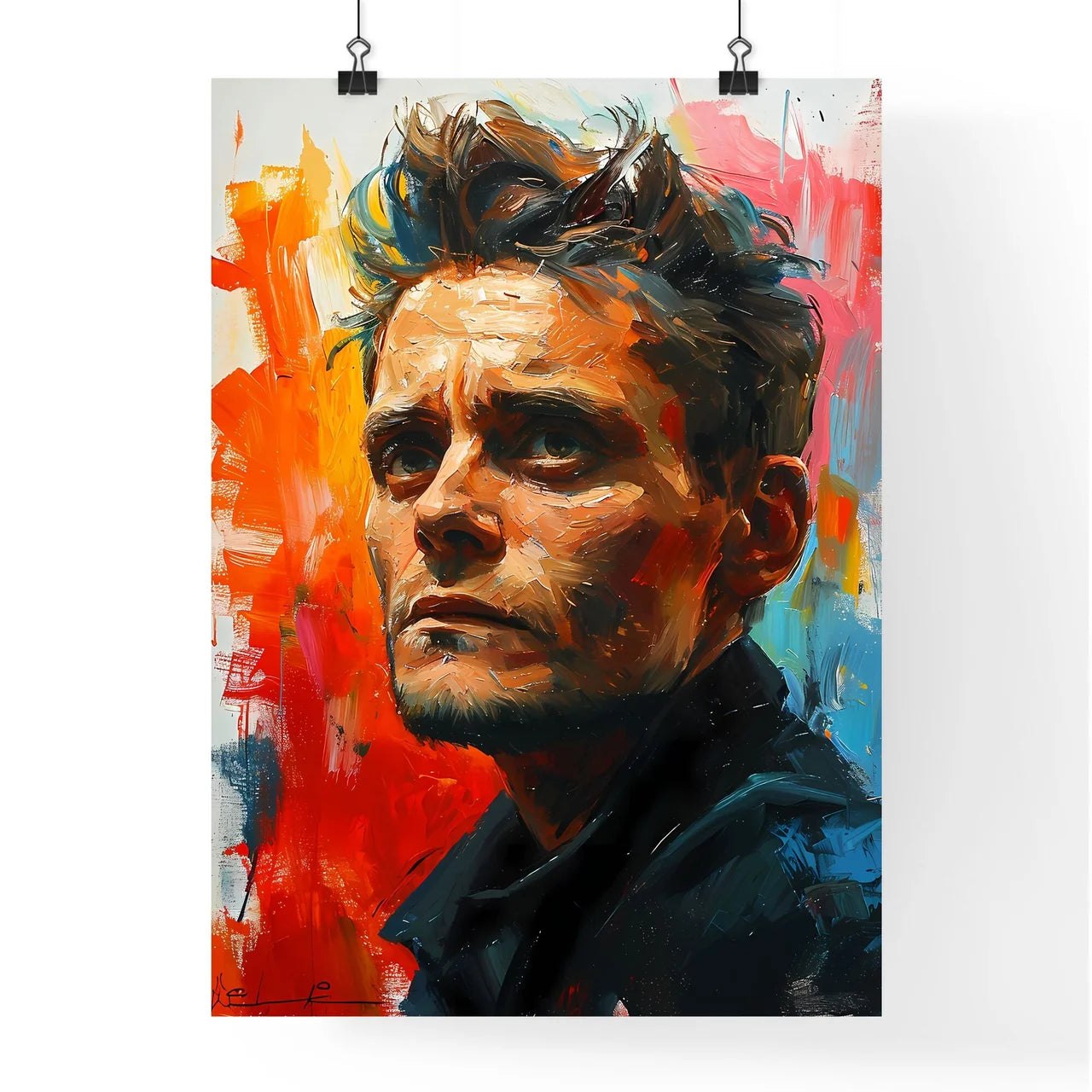 A Poster of Gordon Gekko Portrait with color Poster