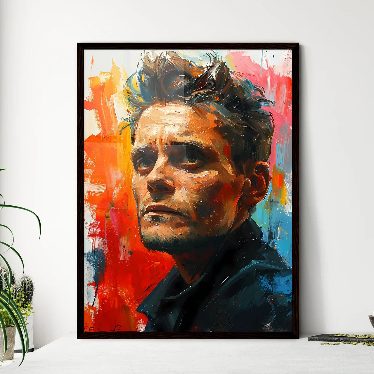 A Poster of Gordon Gekko Portrait with color - Framed Art Print