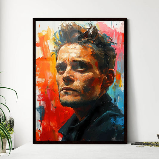 A Poster of Gordon Gekko Portrait with color - Framed Art Print