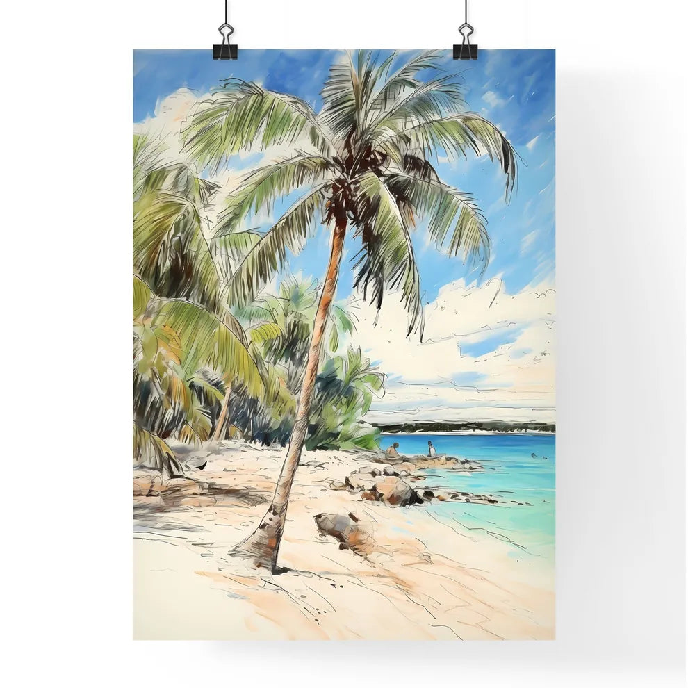 A Poster of palm tree on paradise beach - A  Poster